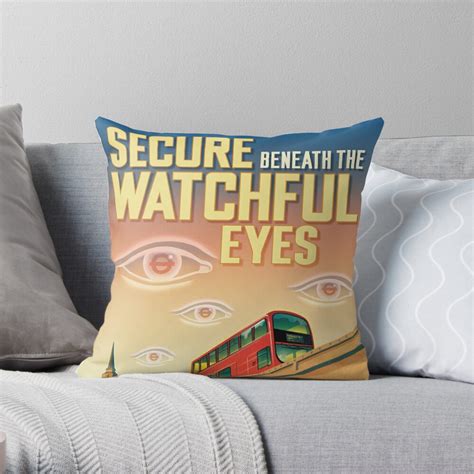 london cctv poster secure beneath the watchful eyes throw pillow for sale by dottedcircle