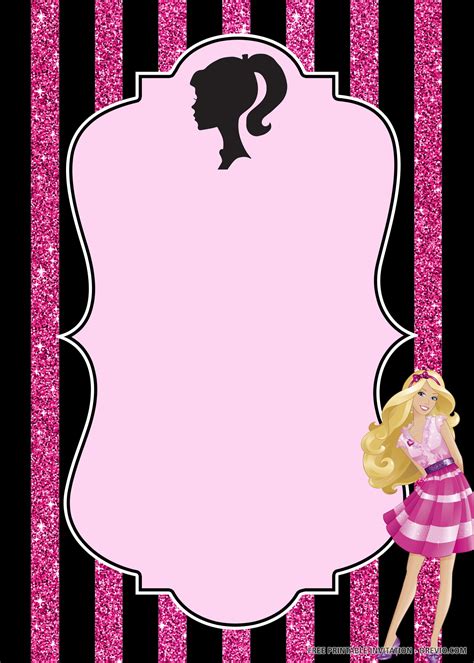 Free Printable Barbie Birthday Invitation Template Download
