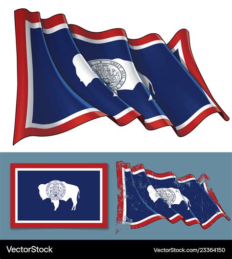 Waving Flag Of The State Of Wyoming Royalty Free Vector