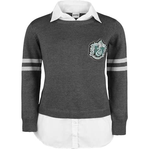 Slytherin 2 In 1 Pullover Sweatshirt Von Harry Potter Hemdkragen