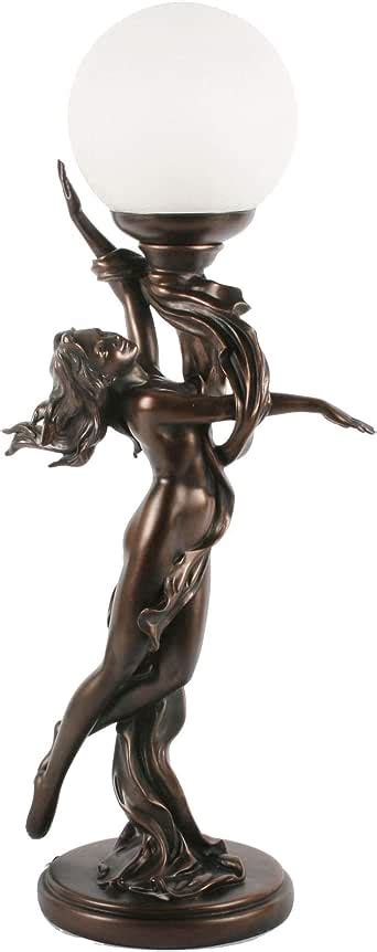 Julianna Art Deco Bronze Lighting Nude Stretching Lady Lamp Novelty