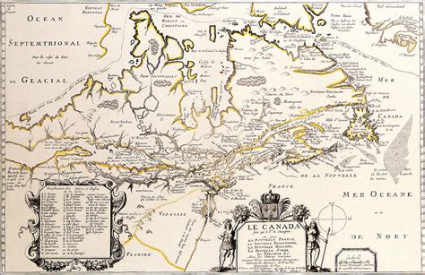 Vintage Medieval Map Quebec New France Nouvelle France North America