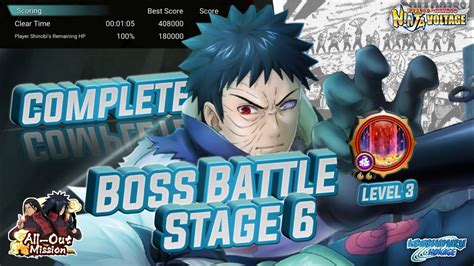 Complete Boss Battle Stage 6 Using Obito Level 3 Ex Ultimate Naruto X