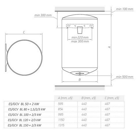 30 50 80 100 120 150 L elektrische wandhängende Warmwasserspeicher