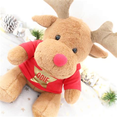 Personalised Christmas Soft Reindeer Toy By Precious Little Plum