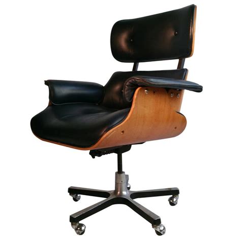 Modernist Eames Style Leather Desk Chair Eames Office Chair Eames