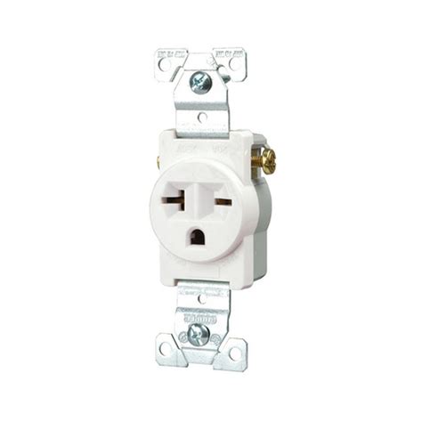 Eaton Commercial Grade 20 Amp Straight Blade Single Receptacle With