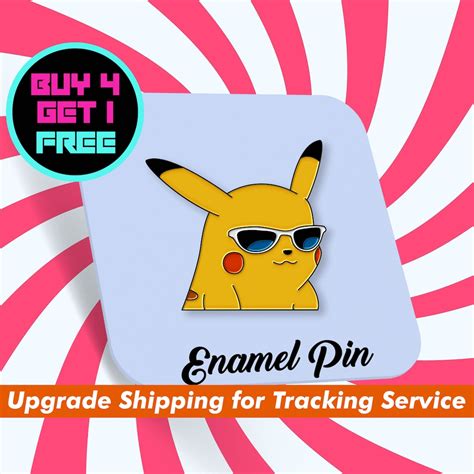 Pika Chill Custom Enamel Pin Anime Hawaii Enamel Pins Cute Pin Etsy