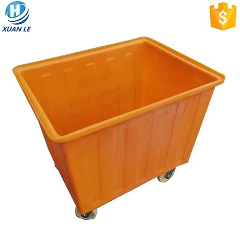 Heavy Duty Large Rolling Plastic Container Tub On Wheels For Textile