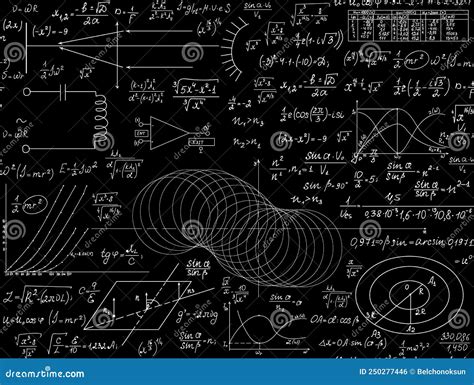 Math Vector Seamless Pattern With Scientific Formulas Calculations