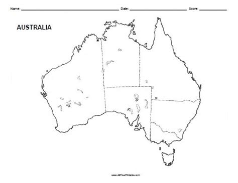 Blank Map Of Australia Printable