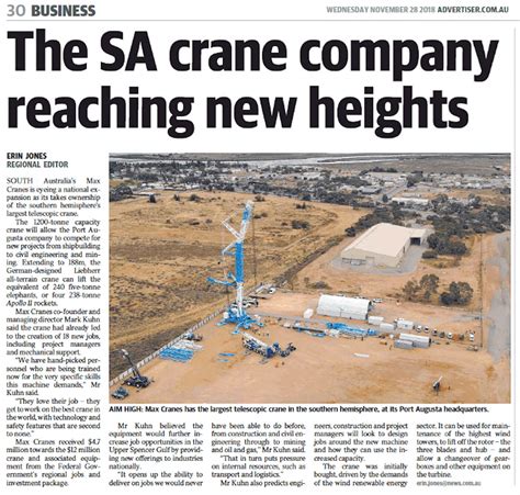 The SA crane company reaching new heights - MAX Services