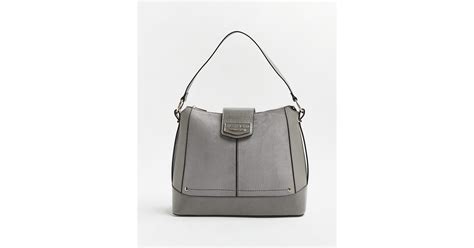River Island Grey Croc Embossed Slouch Bag In Gray Lyst