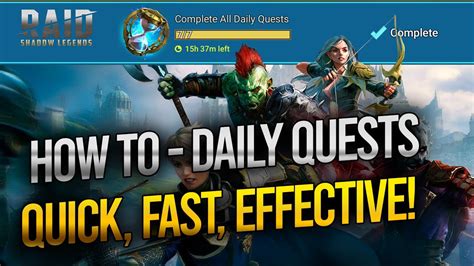 Raid Shadow Legends Daily Quests How To Fast Tips Youtube