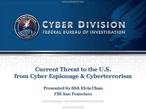 Ufouo Fbi Current Cyberterrorism And Cyber Espionage Threats To The Us Public Intelligence