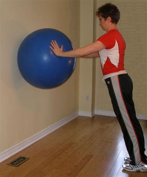 Wall Push Up On The Exercise Ball