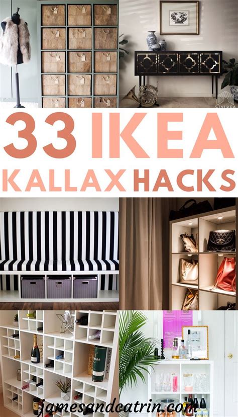 There Are Three Pictures With The Words 33 Ikea Kallax Hacks
