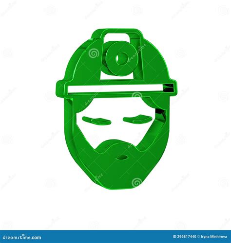 Green Builder Icon Isolated On Transparent Background Construction