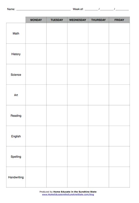 Do you normally have busy days? Free Homeschool Lesson Plans | Free Homeschool Weekly ...