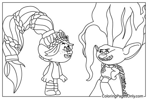 Trolls Band Together Images to Color - Free Printable Coloring Pages
