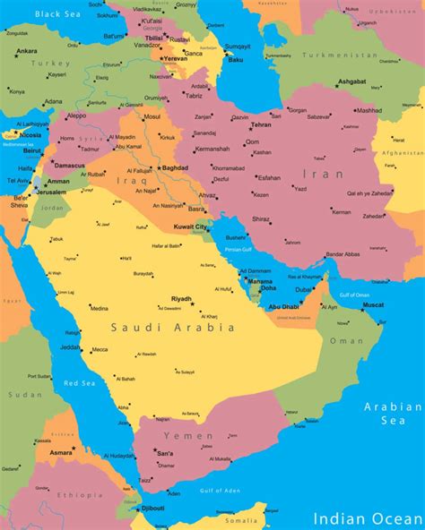 Present Day Middle East Political Map