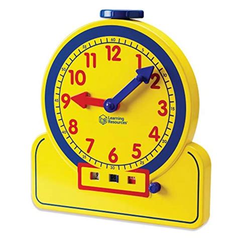 Learning Resources Primary Time Teacher 12 Hour Learning Clock Yellow Blue Red Wholesale