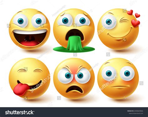 Emoji Vector Set Emojis Emoticon Happy Stock Vector Royalty Free