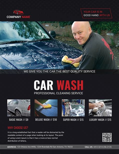 Simple Car Wash Flyer Template In Pages Psd Word Publisher