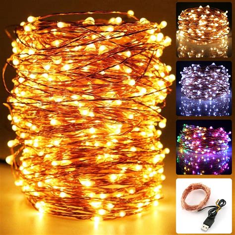 Ylhhome Usb Led Copper Wire String Light Fairy Light 5m 10m 20m Waterproof Indoor Outdoor Home