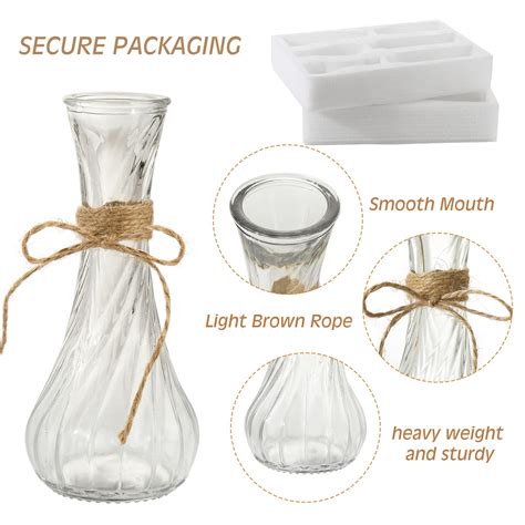 Cucumi Small Bud Vases For Flowers Set Of 12 Mini Clear Glass Vases Bulk For Rustic Wedding