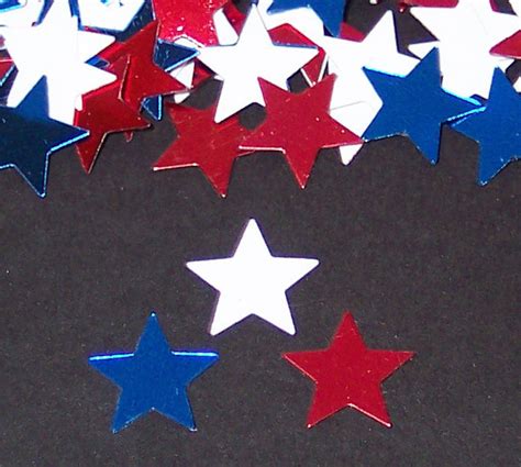 Patriotic Star Confetti Red Stars White Stars Blue Stars