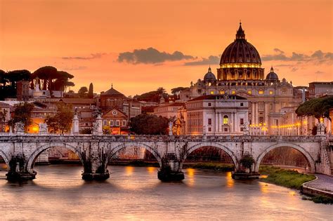 Rome At Sunset Featuring Rome Vatican And Vatican City Architecture