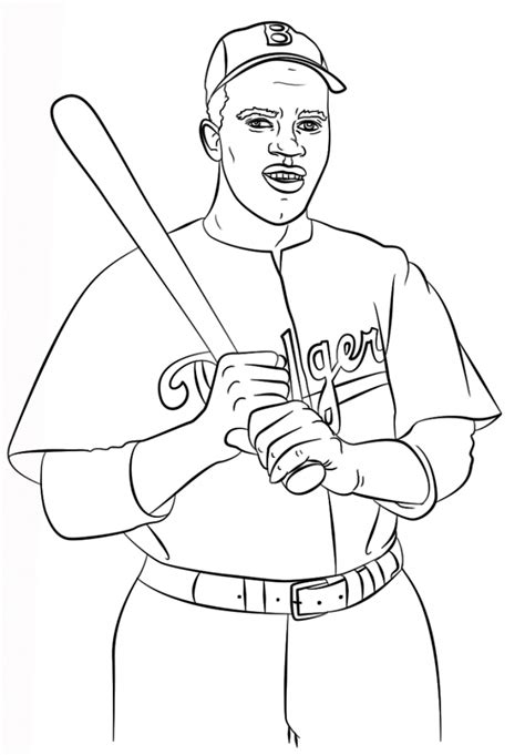 Full Version Of Jackie Robinson Coloring Page Educative Printable