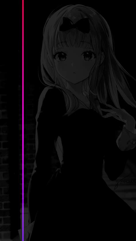 Gradient Minimalism Dark Anime Girls Monochrome Wallpaper Resolution