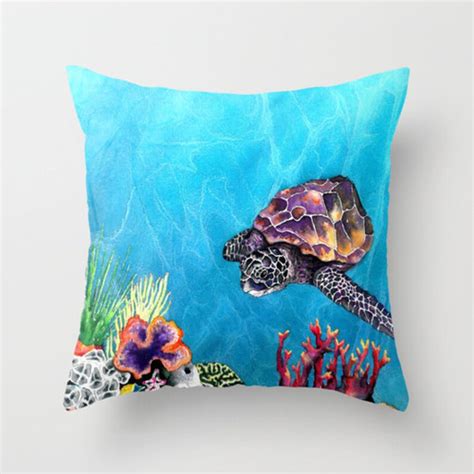 Decorative Pillow Cover Sea Turtle Throw Pillow Cushion Etsy