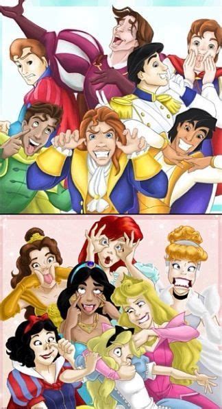 Disney Princes And Princesses Making Silly Faces Bri Chan Disney