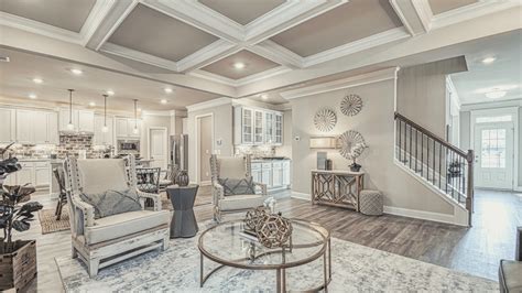 Open Concept Living Room And Coffered Ceiling Chafin Communities