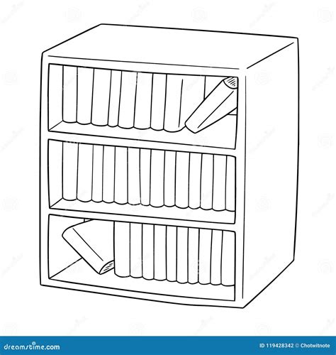 Vector Of Bookshelf Stock Vector Illustration Of Information 119428342