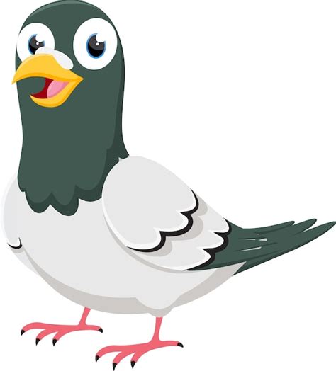 Premium Vector Happy Pigeon Cartoon Character