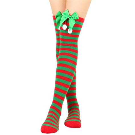 over knee striped socks novelty mardi gras costume opaque long thigh high socks for women girls