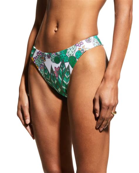 Trina Turk Bouquet Floral Print Shirred Side Hipster Swim Bikini Bottoms Neiman Marcus