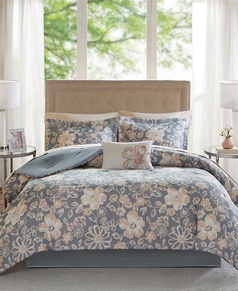 Madison Park Essentials Lily Reversible 9 Pc Comforter Set Full Macys