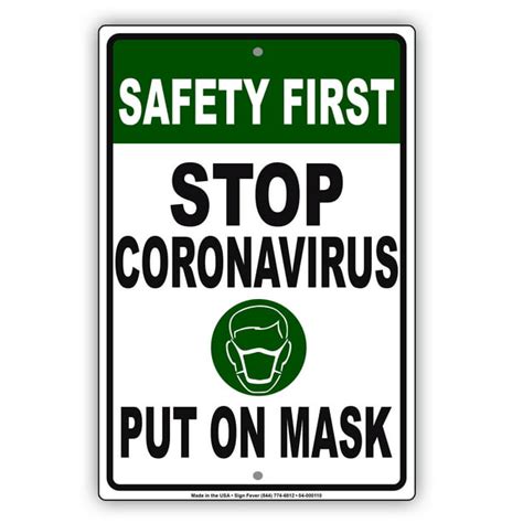 Stop Safety First Contagious Disease Cover Your Face Novelty Display