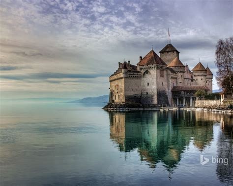 Castle On The Shores Of Lake 2015 Bing Theme Wallpaper Preview