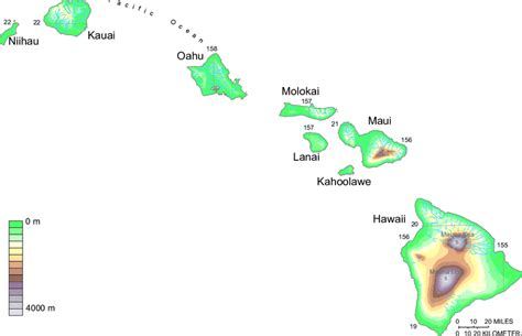 Topography And Main Rivers Of The Main Eight Islands Of The Hawaiian Download Scientific