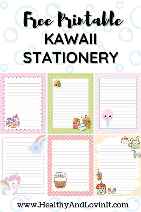 These Kawaii Stationery Printable Writing Papers Are Free Printables