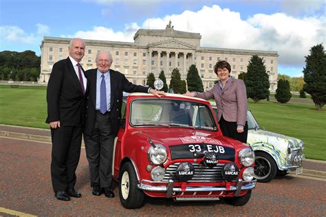 Paddy Hopkirk arrives at Stormont in style in famous Mini | Flickr