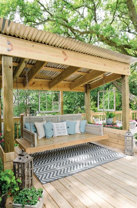 You often see this tin as roofing. Pergola Roofing Ideas for Your Home's Outdoor