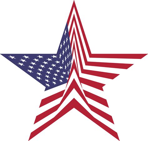 Free Clipart Of A Star With An American Flag Pattern
