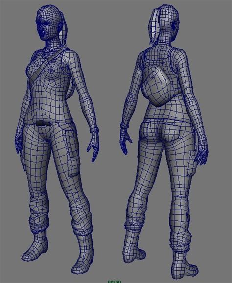 Wireframe Wireframe Character Modeling Low Poly Models